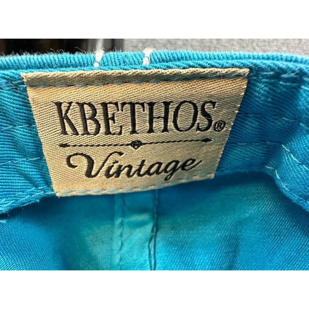 Vintage Kbethos Blue Cap Bull Skull Floral Embroidery Adjustable Hat - Picture 8 of 12